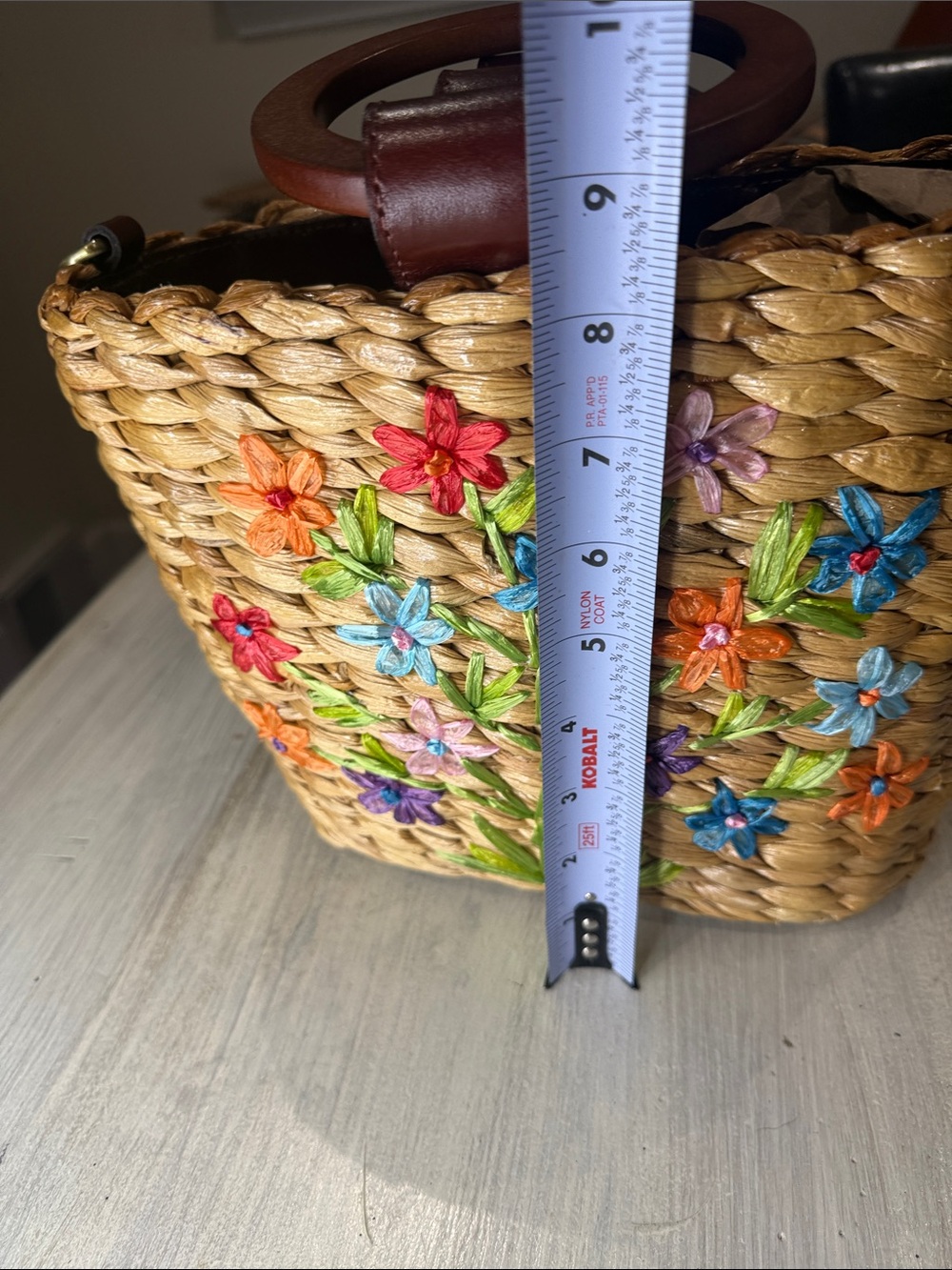 Patricia Nash Straw Crossbody with Multicolor Embroidered Flowers - Picture 13 of 14